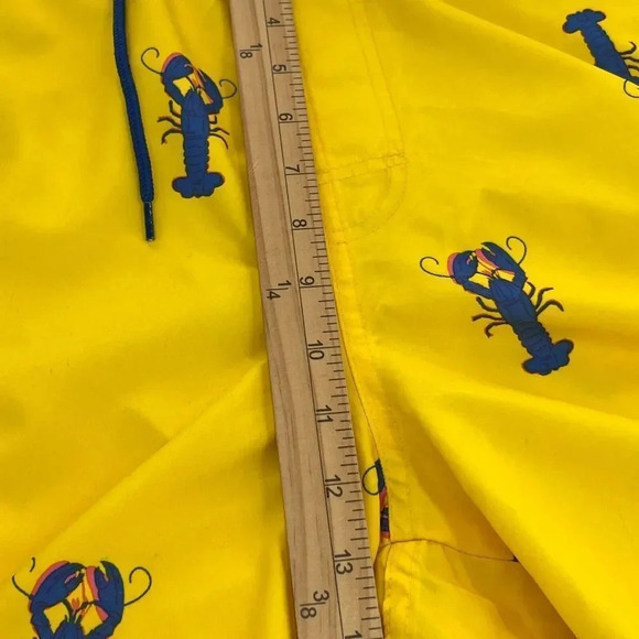 Club Room Lined Swim Trunks Mens XXL Yellow Quick Dry Novelty Print 7"Inseam - Picture 10 of 12